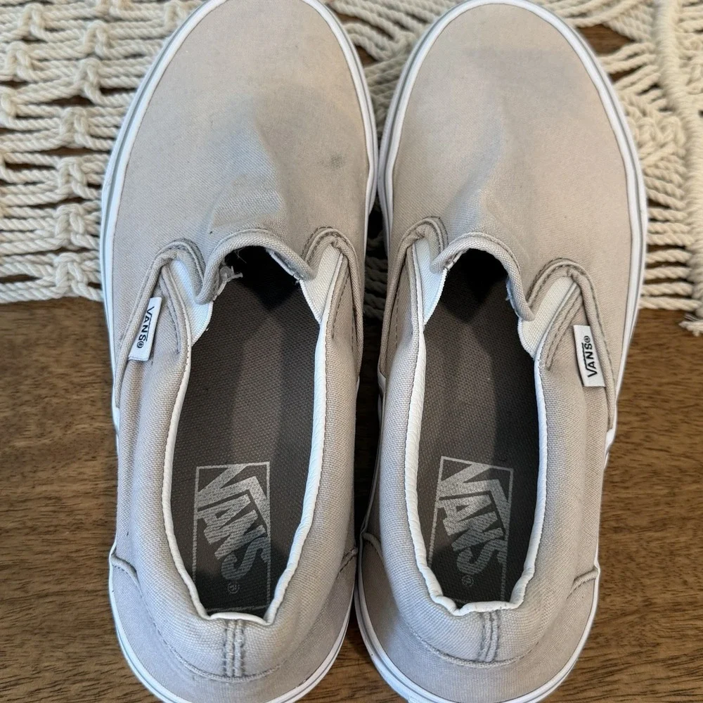 Vans Off The Wall Classic Slip On Sneakers Gray Low Top Unisex Mens 8 Womens 9.5